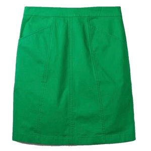 Boden Daisy Chino Skirt Cotton Pockets Sz 8 Green